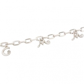 18k White Gold Diamond Set Initial Bracelet